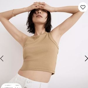 Madewell Brightside Crop Tank M Olive